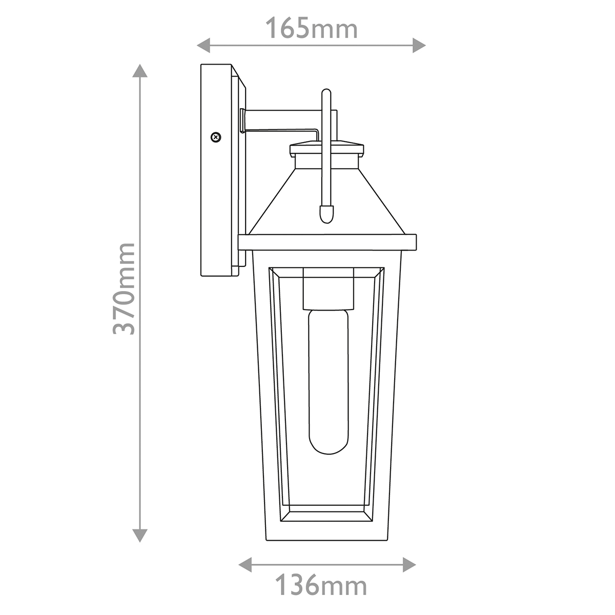 Lauko sieninis šviestuvas Buckley 40W E27 IP44 QZ-BUCKLEY-S-MBK