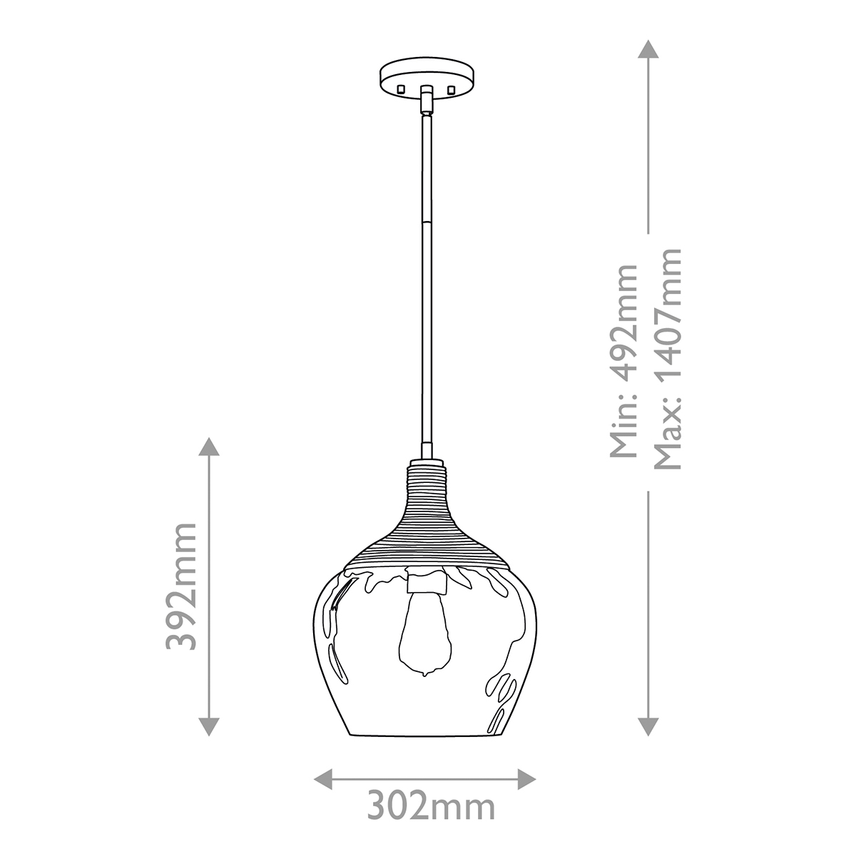 Pakabinamas šviestuvas Royer 60W E27 QZ-ROYER-1P-MBK