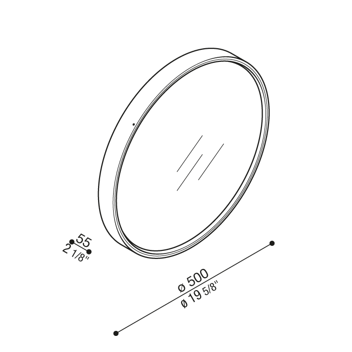 Sieninis/Lubinis LED lauko šviestuvas Ola 500 Color 42W 3000K IP66 LL14401E3