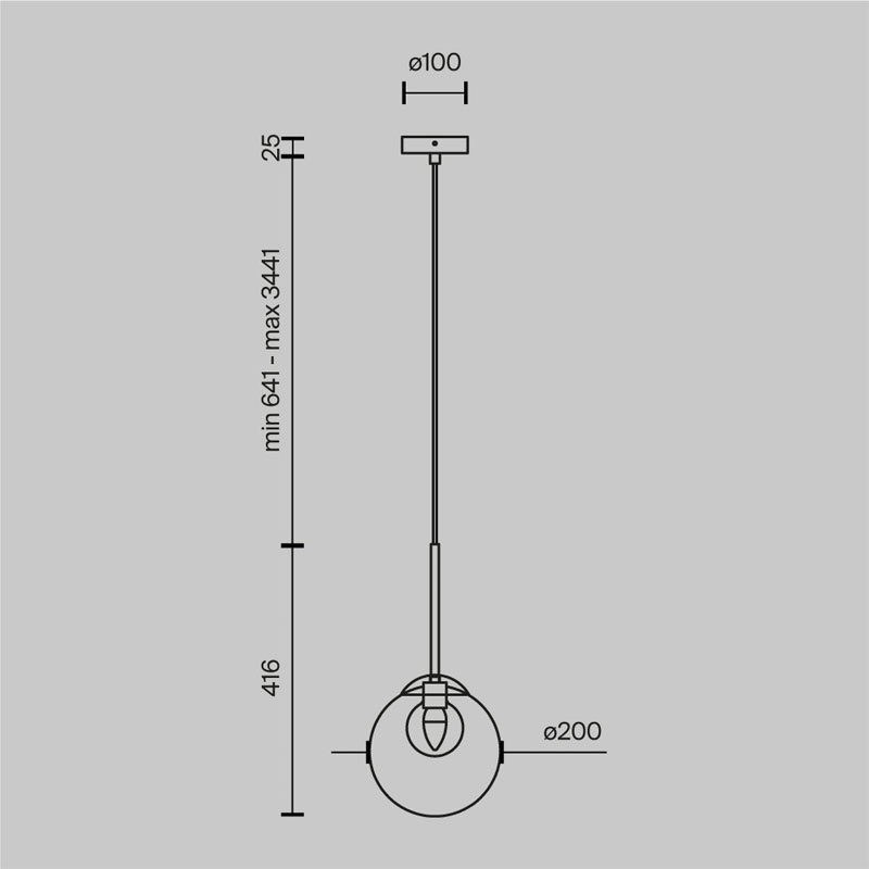 Pakabinamas šviestuvas BASIC FORM MOD521PL-01G3