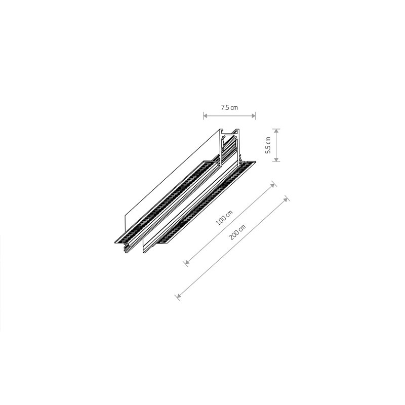 Įleidžiamas bėgelis LVM RECESSED 2M 10157