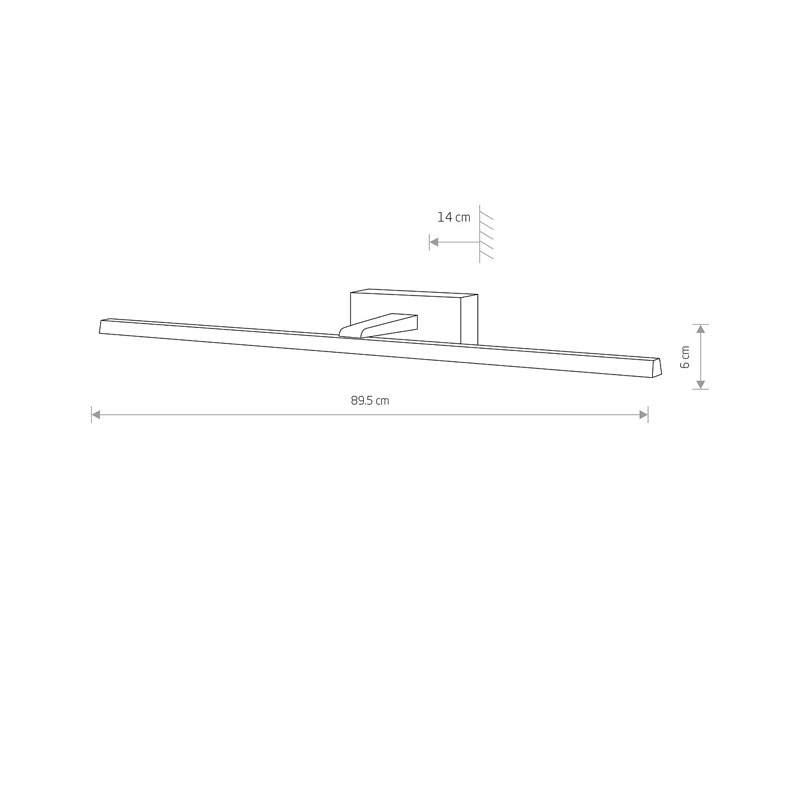 Sieninis šviestuvas VAN GOGH LED BLACK L 3000K 18W 10284
