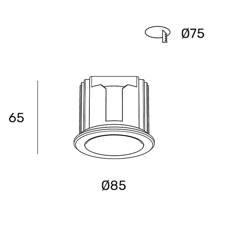 Įleidžiamas šviestuvas Radi 10W 3000K IP44 Z08202-10.45.30.WH